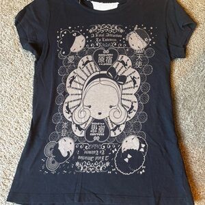 Harajuku Black Graphic Tee